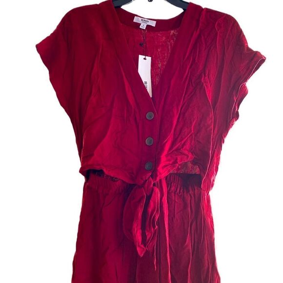 BB DAKOTA Steve Madden BK308812 buttons tie front elastic waist dress NWT Small - Picture 1 of 5